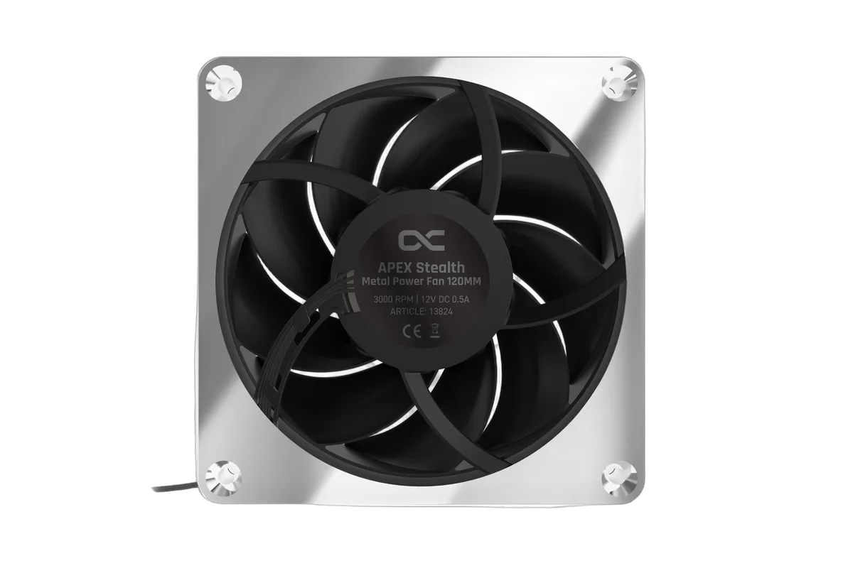 Alphacool Apex Stealth Metal 120mm - 3000rpm Chrome Pack de 3, vue 7