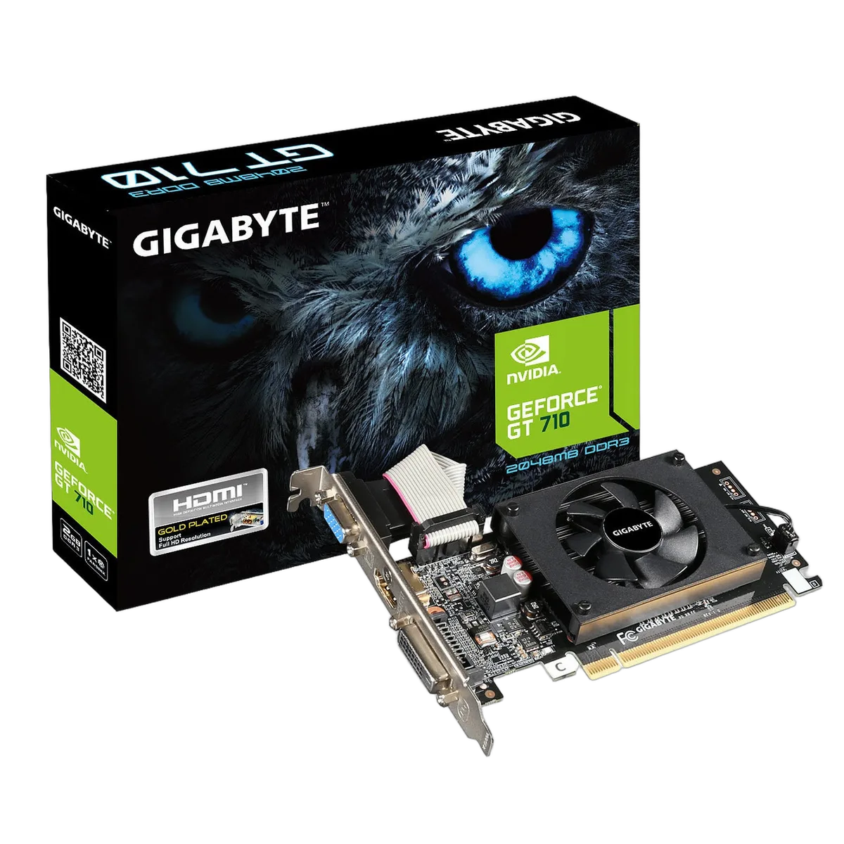 Gigabyte GeForce GT 710 GV-N710D3-2GL, vue 1