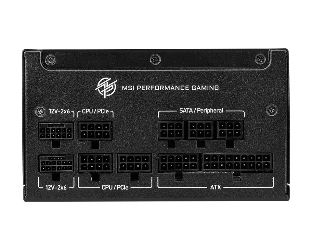MSI ATX 1250W - 80+ Gold - MPG A1250GS PCIES Noir, vue 4