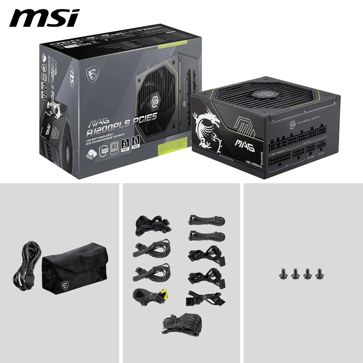 MSI ATX 650W - 80+ BRONZE - MAG A650BN Noir, vue 6