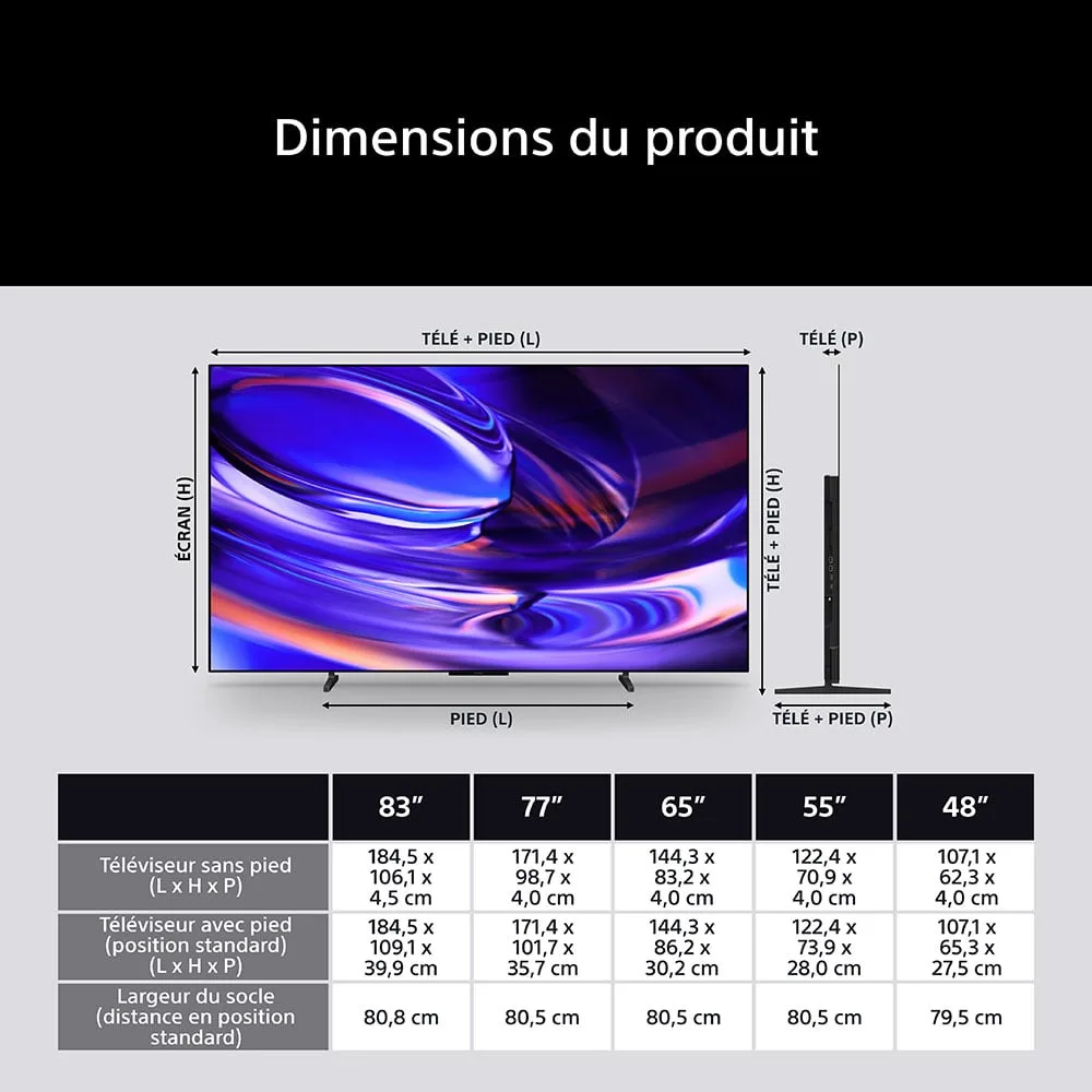 Sony Bravia 6 K48A65PB - 48" OLED 4K 120Hz Google TV Wifi Bluetooth HDR10, vue 8