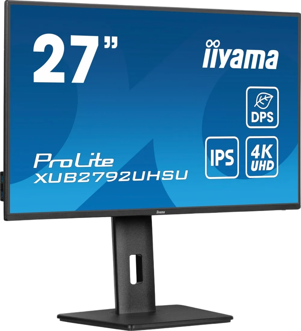 Iiyama PROLITE XUB2792UHSU-B6 - 27" 4K 60Hz IPS 4ms Pivot USB-C HP économie d'énergie dynamique, vue 3