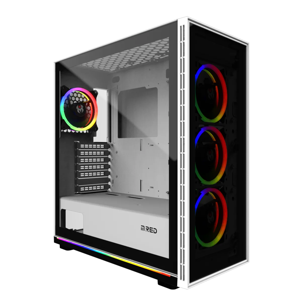 M.RED WHITE DESTROYER Glass-G - ARGB - MT/ATX, vue 1