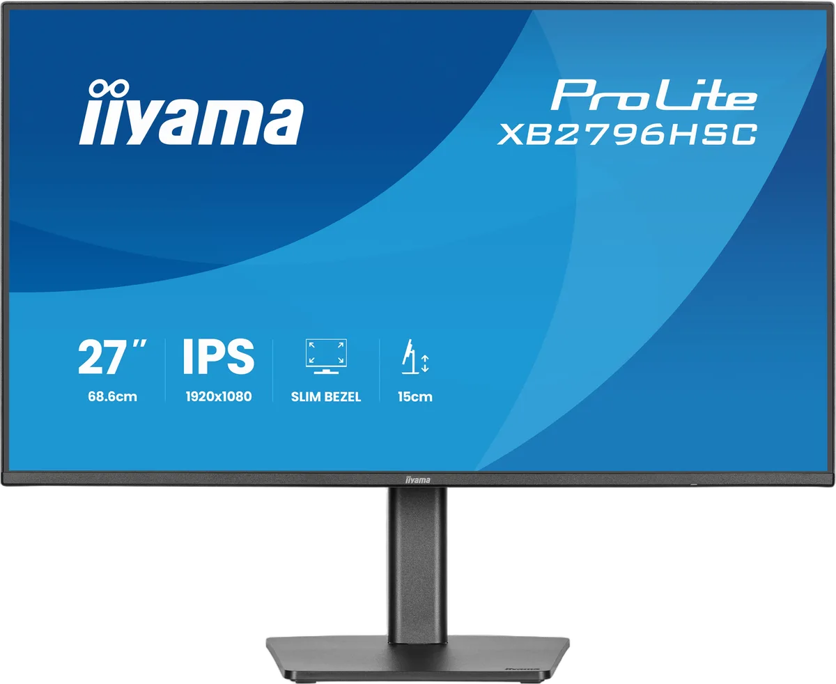 Iiyama Prolite XB2796HSC-B1 - 27" FHD 144Hz IPS Pivot USB-C PD 65W, vue 1
