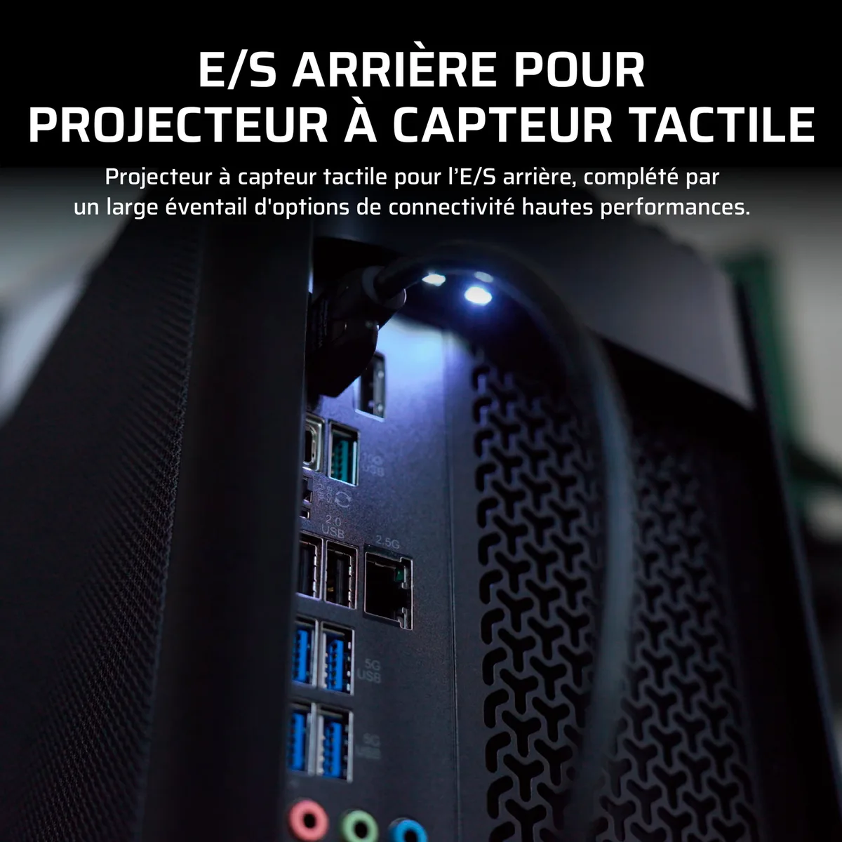Corsair ONE a600 - R7 9800X3D RTX 5080 32Go 2To W11 avec Ethernet 5G Wi-Fi 7 et Bluetooth 5.4, vue 10