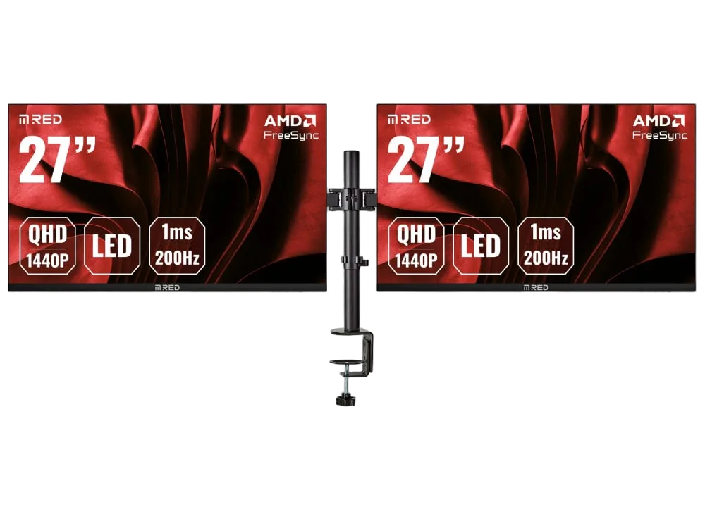 M.RED 2 x OptiSync 27" QHD 200Hz IPS 1ms G-Sync + support double, vue 1