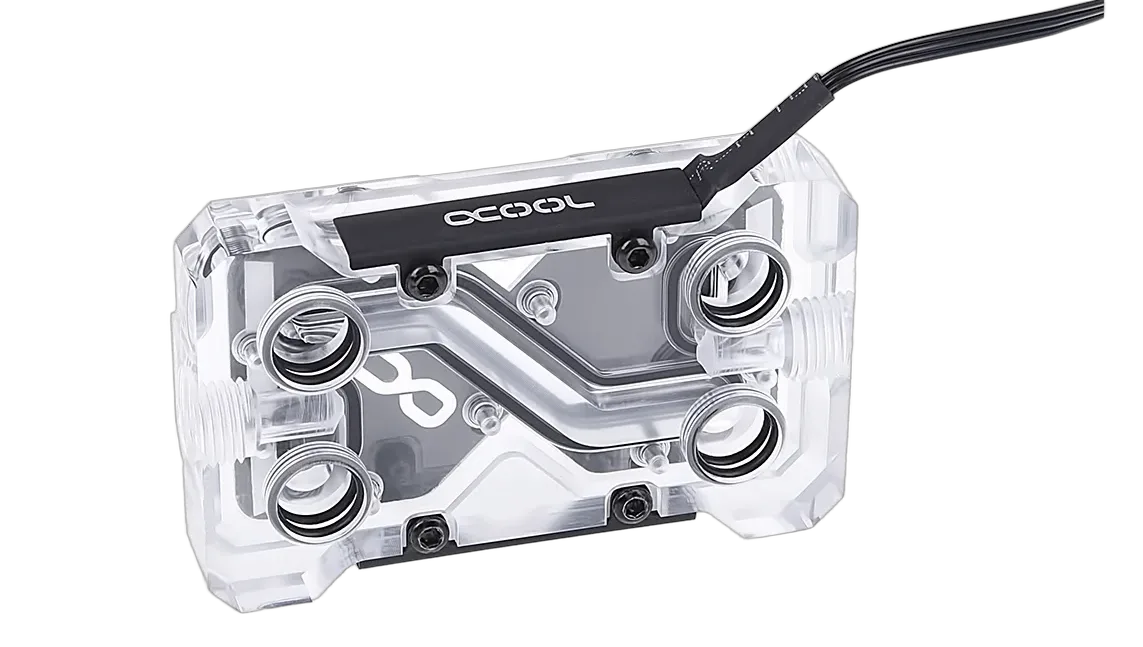 Alphacool GPX SLI Connector Dual - Acryl - Addressable RGB, vue 4