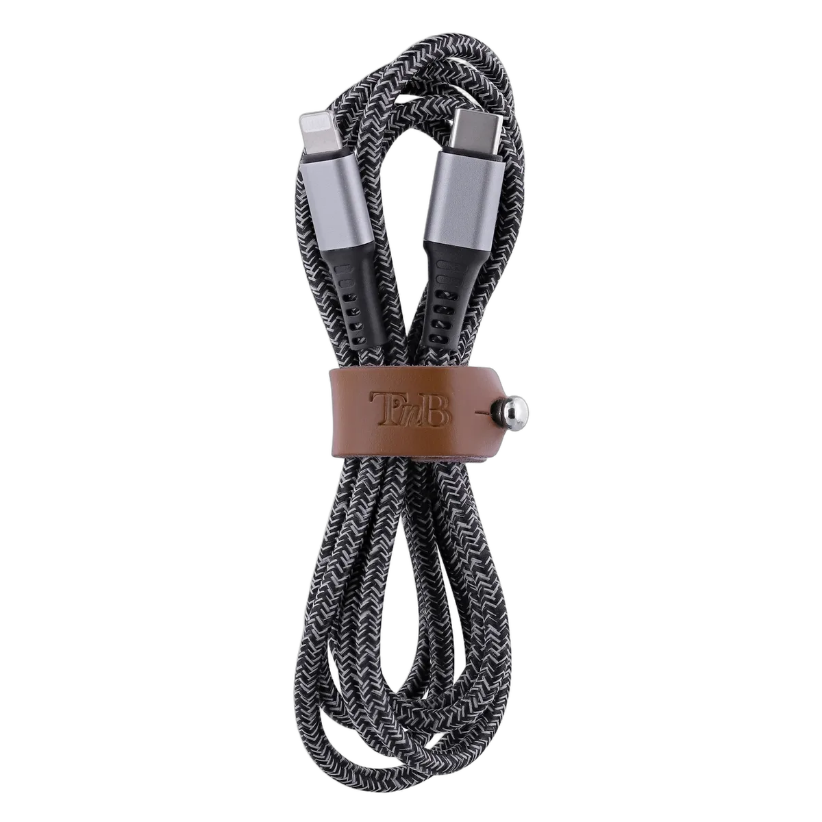 T'nB Câble USB-C/Lightning - 1,5m - nylon RPET - Noir, vue 4