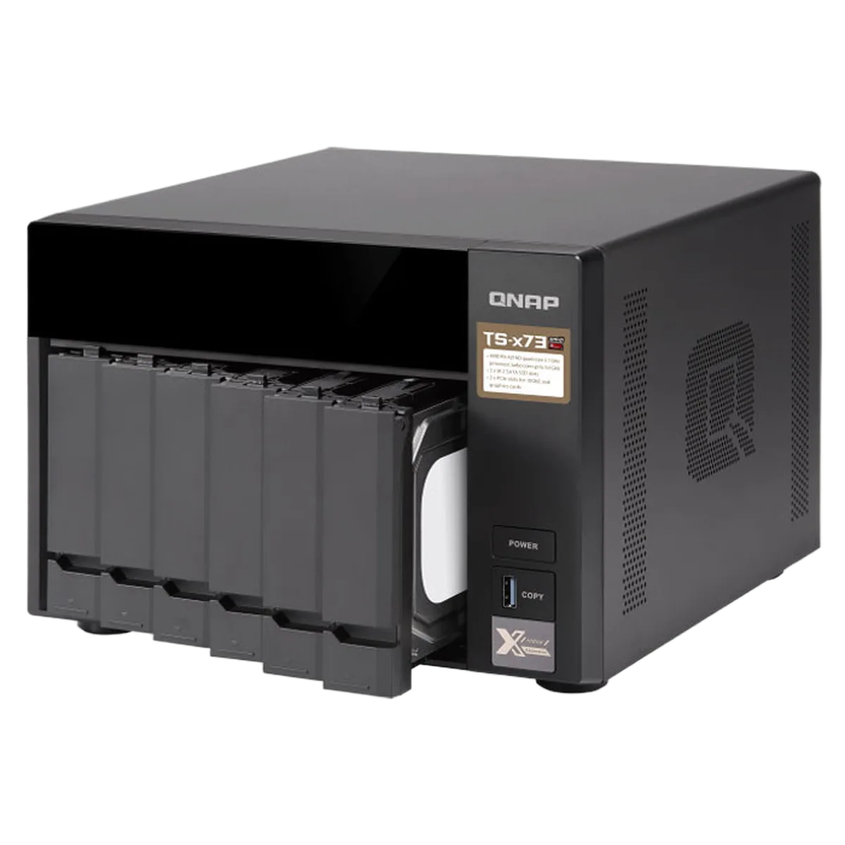 Qnap TS-673-8G - 6 HDD, vue 3