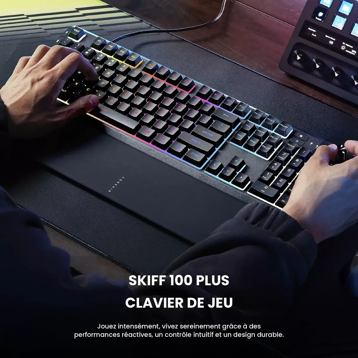 Corsair Skiff 100 Plus - Membrane - Filaire - RGB - Noir, vue 6