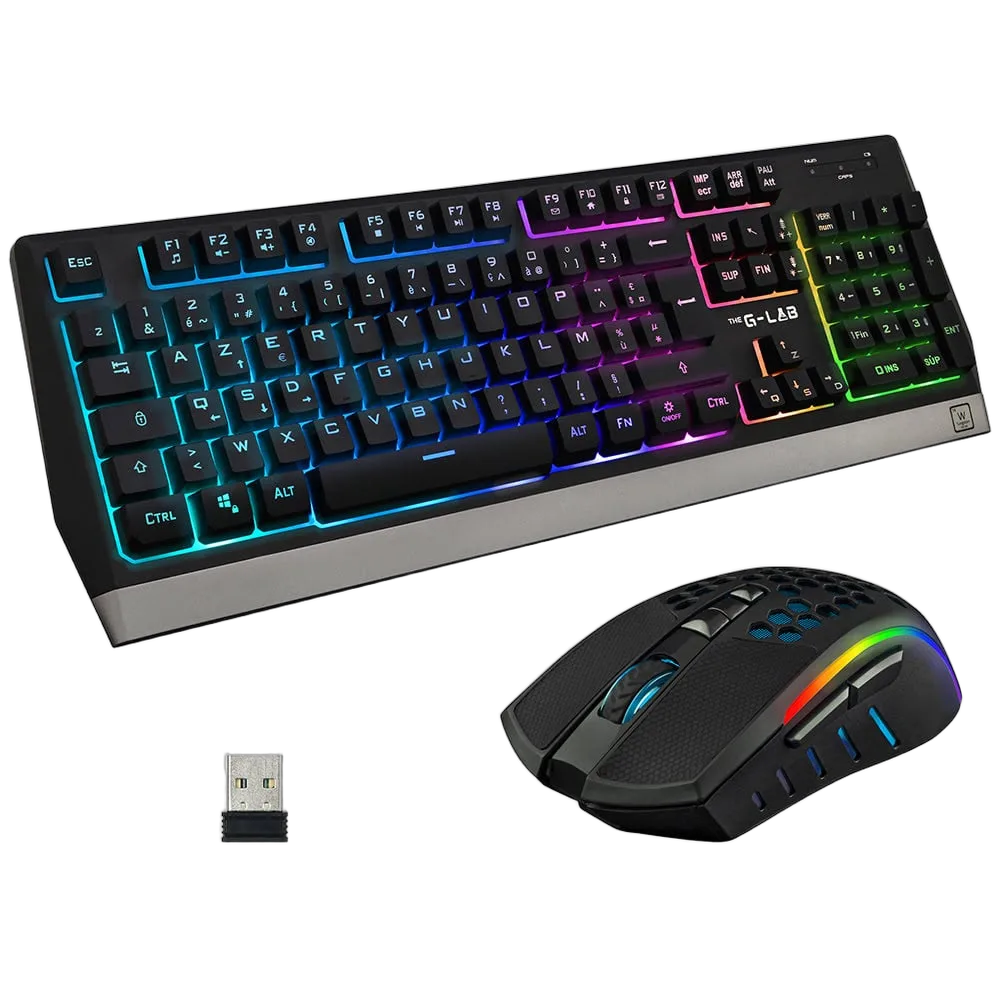 The G-LAB Combo Tungsten - Souris/clavier/sans fil/RGB, vue 1