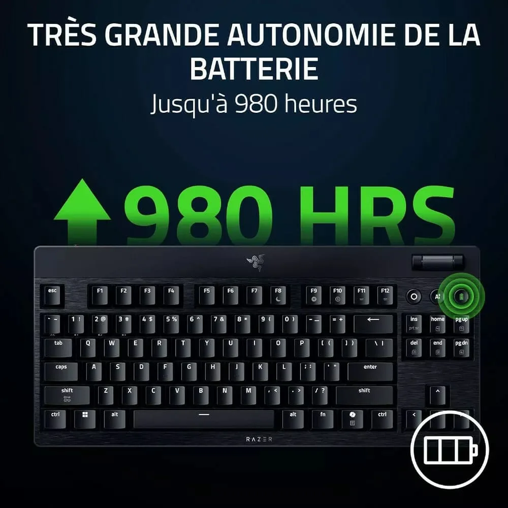 Razer BlackWidow V4 TKL LP - Mécanique (Switch Orange) - Sans-Fil - RGB - Noir, vue 7
