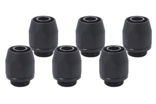 Alphacool Lot de 6 Raccord HF TPV Metal 12,7/7,6mm - Noir