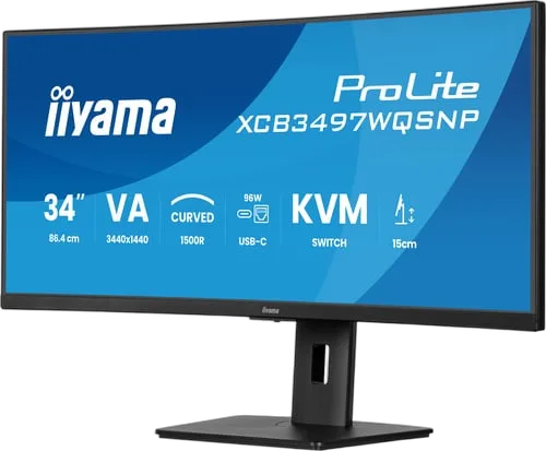 Iiyama XCB3497WQSNP-B1 - 34"CURVE UWQHD 120Hz VA 0,4ms USB-C KVM