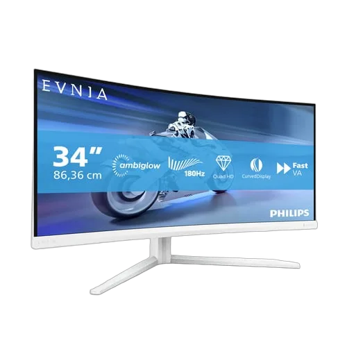 Philips Evnia - 34" CURVE UWQHD 180Hz Fast VA Ambiglow FreeSync Premium