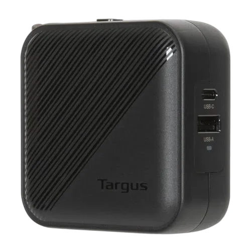Targus Chargeur mural PowerElite GaN 65W - 2 ports - Noir