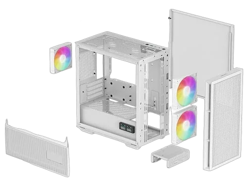 Deepcool CH360 DIGITAL Blanc - GT/Sans Alim/Micro-ATX, vue 12