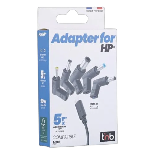 T'nB 5 Embouts chargeurs USB-C vers HP - Noir, vue 2