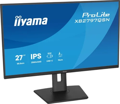 Iiyama Prolite XB2797QSN-B1 - 27" QHD 75Hz IPS Pivot USB-C 65W