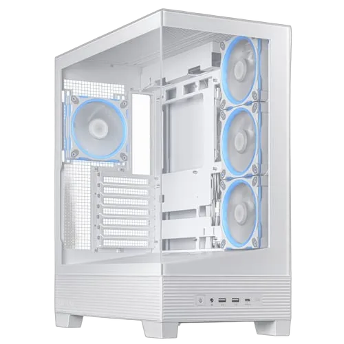 Asus Prime A31 PLUS TG ARGB Blanc - MT/Sans Alim/ATX