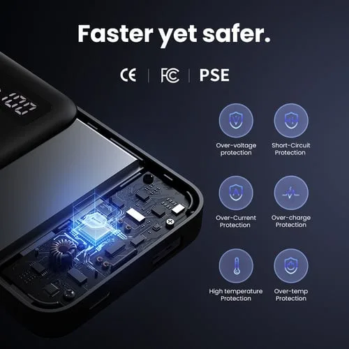 UGREEN USB-C + USB-A - 2 ports - 10000mAh - 20W - Noir, vue 9