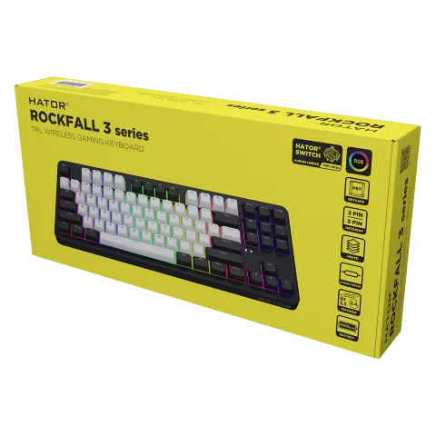 Hator Rockfall 3 TKL - Mécanique - Sans-Fil - RGB - Noir, vue 4