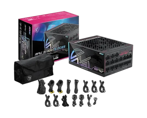 MSI ATX 1300W - 80+ Titanium - MPG AI1300TS PCIE5 Noir, vue 5