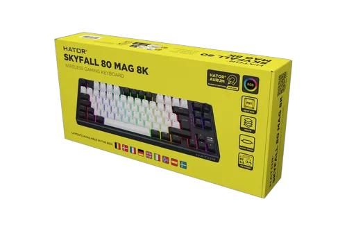 Hator Skyfall 80 MAG Ultima 8K TKL - Magnétique - Sans-Fil - RGB - Blanc/Noir, vue 7