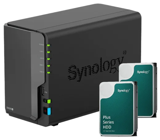 Synology DS225+ - 2 Baies avec 2 disques de 6To HAT3300-6T