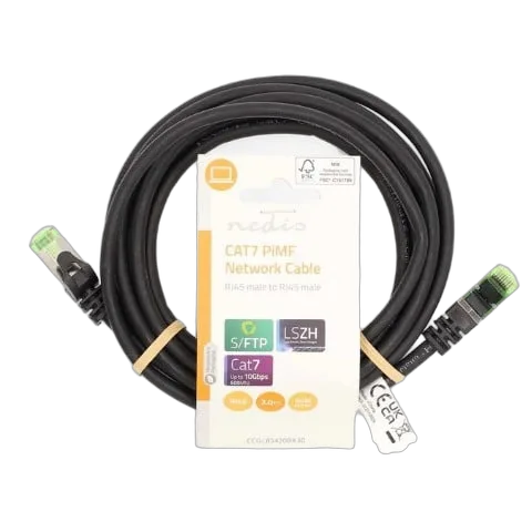 Nedis Câble RJ45 Cat7 S/FTP - 3m - Noir, vue 1