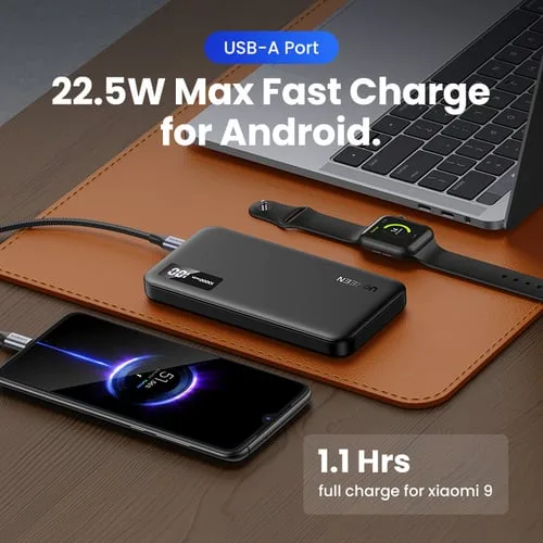 UGREEN USB-C + USB-A - 2 ports - 10000mAh - 20W - Noir