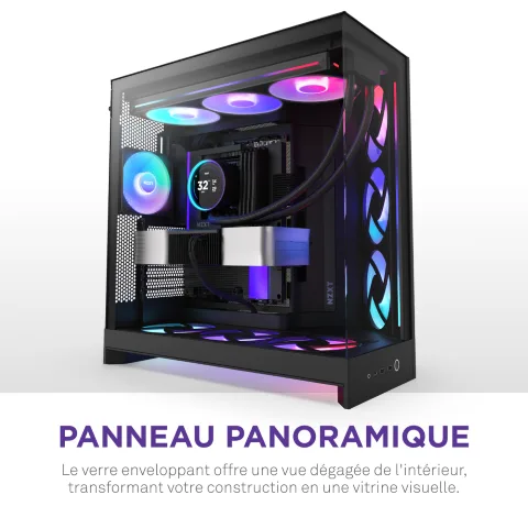 NZXT H9 Flow RGB+ Noir - MT/Sans Alim/E-ATX, vue 10