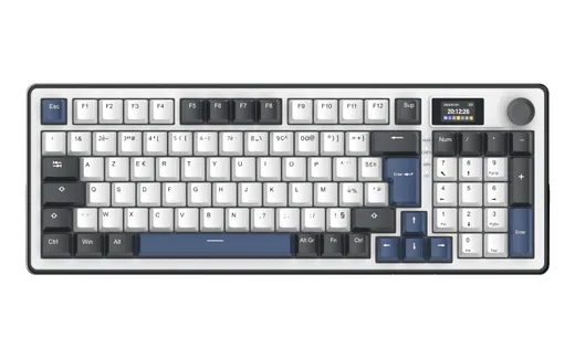 The G-LAB Keyz Elite 450 écran LCD - Mécanique - Sans-Fil - RGB - Blanc/Bleu