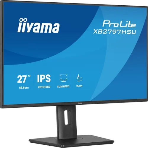 Iiyama Prolite XB2797HSU-B1 - 27" FHD 120Hz IPS 4ms Pivot Adaptive Sync, vue 2