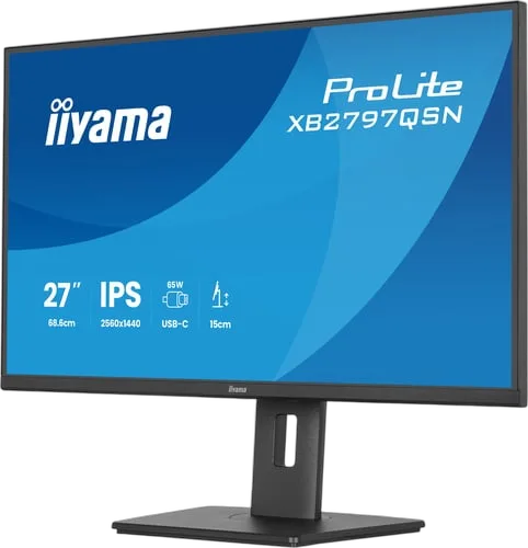 Iiyama Prolite XB2797QSN-B1 - 27" QHD 75Hz IPS Pivot USB-C 65W, vue 6
