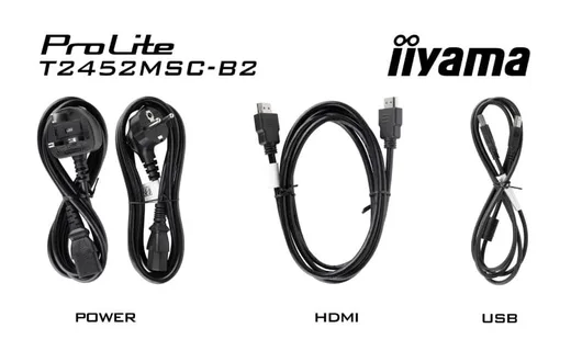 Iiyama Prolite T2452MSC-B2 - 24" FHD Tactile 120Hz IPS 5ms PCAP+, vue 2