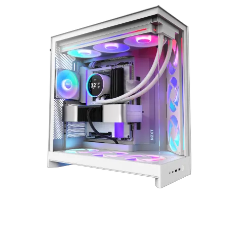 NZXT H9 Flow RGB+ Blanc - MT/Sans Alim/E-ATX, vue 10
