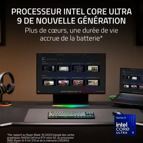 Razer Blade 16 - 16" OLED 2.5K U9 386H RTX 5090 32Go 2To W11, vue 10