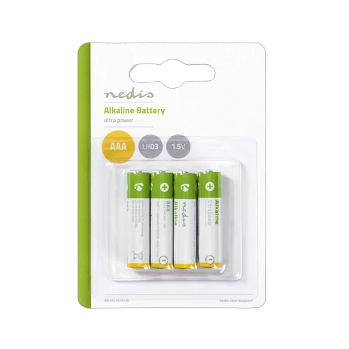 Nedis Piles alcalines AAA - Pack de 4