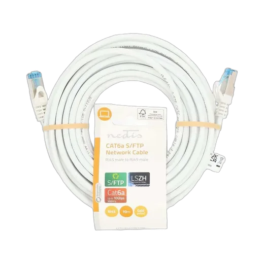 Nedis Câble RJ45 Cat6a S/FTP - 10m - Blanc, vue 1