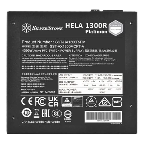 Silverstone ATX 1300W - 80+ Platinum - HELA 1300R, vue 6