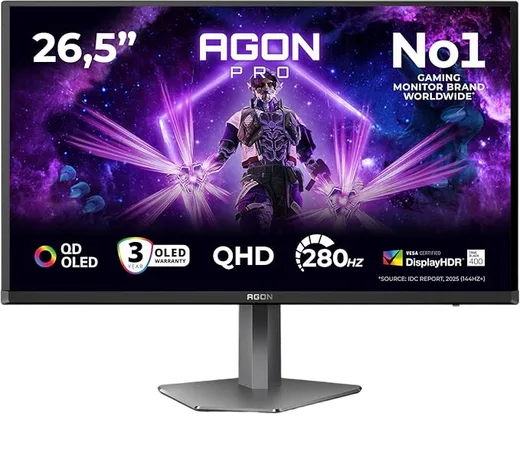 AOC AGON PRO AG276QZD2 - 27" QD-OLED QHD 280Hz 0.03ms HDR10 Adaptive Sync Light FX
