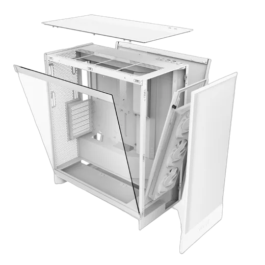 NZXT H7 Flow Blanc - MT/Sans Alim/E-ATX, vue 6