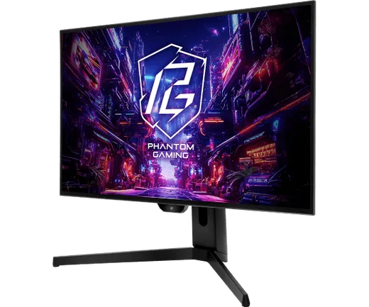 ASRock PGO27QFS - 27" QHD WOLED 240Hz 0.03ms KVM USB-C FreeSync Premium Pro, vue 3