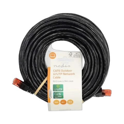 Nedis Câble RJ45 Cat6 U/UTP - 20m - Noir, vue 1