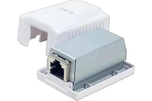 Boitier Mural CAT6 - 1 RJ45 blindé, vue 1