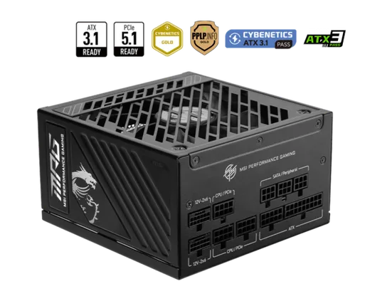 MSI ATX 1250W - 80+ Gold - MPG A1250GS PCIES Noir, vue 5