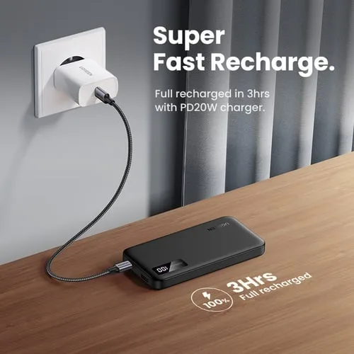 UGREEN USB-C + USB-A - 2 ports - 10000mAh - 20W - Noir, vue 6