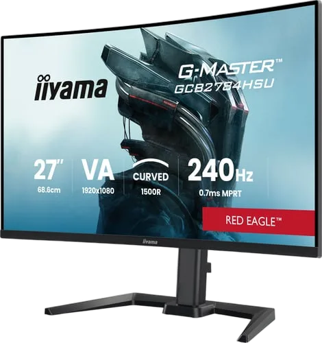 Iiyama G-Master GCB2784HSU-B1 - 27" CURVE FHD 240Hz VA 0,7m Pivot FreeSync Premium, vue 3