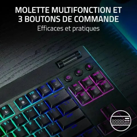 Razer BlackWidow V4 TKL LP - Mécanique (Switch Orange) - Sans-Fil - RGB - Noir